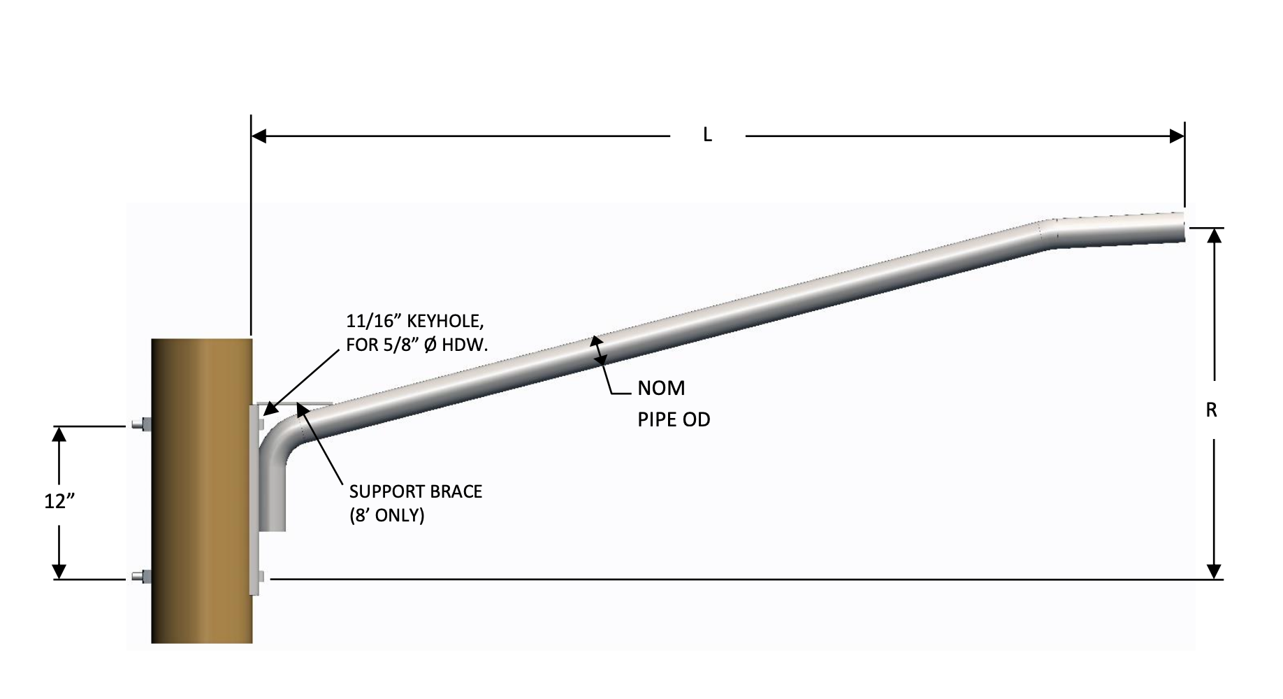 CP-125-1.67-A Cantilever Style Mast Arm