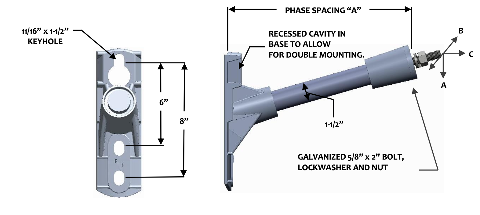 FLHR-1-12FO Single Phase Fiber Optic Bracket