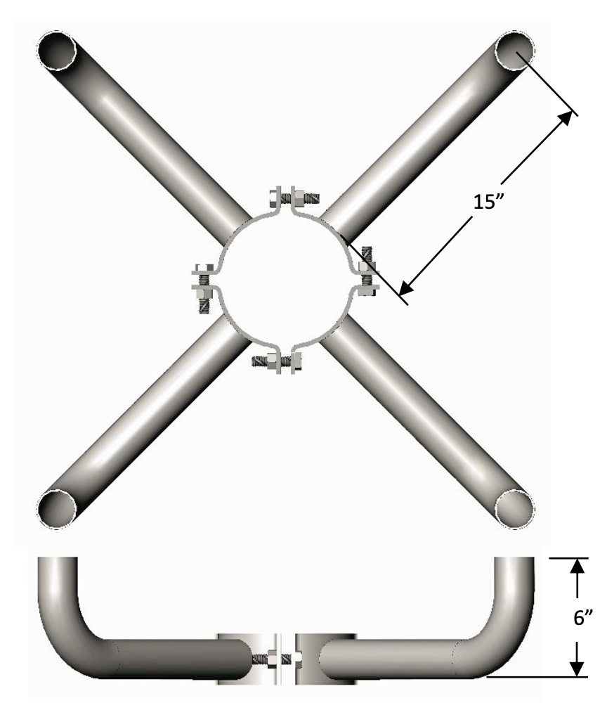 CO-4-10 Quad Arm Wrap Around Bracket