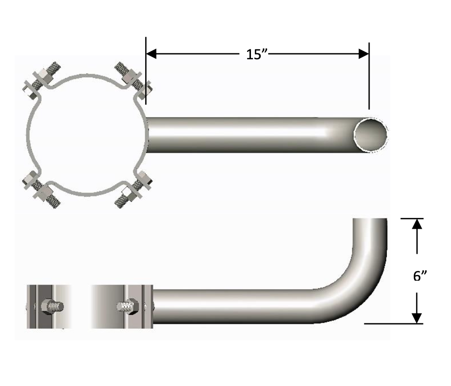 CO-1-10 Single Arm Wrap Around Bracket